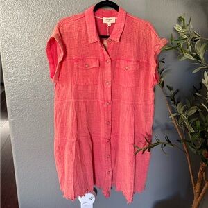 UMGEE Button Down Acid Wash Dress